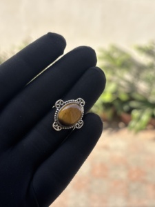 Hot Sale Vintage Classic Style <b>925</b> Sterling <b>Silver</b> Tiger Eye Bezel Setting Gemstone Wedding <b>Ring</b> Daily Wear Party Christmas - Product Image 4