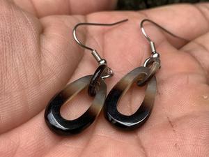 Pendientes Colgantes Ovalados de Cuerno de Búfalo Hechos a Mano, Ecológicos, Pulidos, Naturales, Artesanales, Joyería Moderna para Bodas - Product Image 2