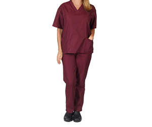 Conjunto de uniforme médico azul para mujer, oferta, precio económico, bata de paciente tejida con puño elástico de manga corta, uniforme médico al por mayor - Product Image 3