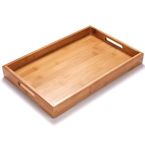 Wholesale RABEH Custom Natural Bamboo Wooden Square <b>Pine</b> Beech Acacia Eco-friendly Commercial Grade Polished Serving Trays - Product Image 1