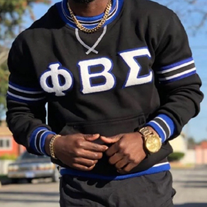 Sudadera con Capucha Extra Grande Personalizada para Hombre, 100% Algodón, Sudadera Universitaria, Fraternidad, Phi Beta Sigma, Hermandad Griega, Sudadera Azul - Product Image 1