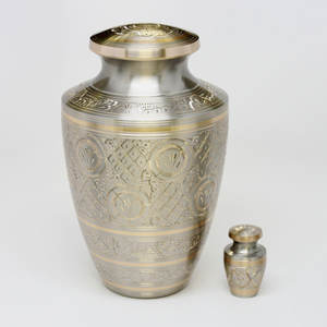 Urna Funeraria de Aleación con Acabado Decorativo y Recuerdo para Cenizas de Humanos o Mascotas, Suministros Funerarios, Urnas Decorativas para Entierro Conmemorativo - Product Image 3