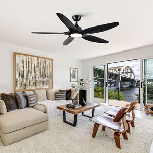 Ventilatore da Soffitto Smart Integrato con LED Stile Fattoria da 60 Pollici con Telecomando per Uso Interno/Esterno Colore Nero - Product Image 4