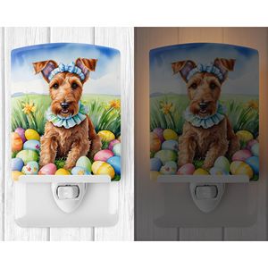 Irish Terrier chasse aux oeufs de Pâques veilleuse en céramique certifiée UL 6x4x3 multicolore pour chambre salle de bain pour décorations de fête - Product Image 2
