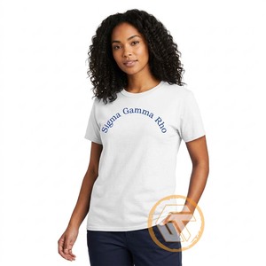 เสื้อยืดคอกลมแขนสั้นผ้าฝ้ายสีเทาสำหรับผู้หญิง Sigma Gamma Rho สวมใส่สบาย ระบายอากาศได้ดี แห้งเร็ว เป็นมิตรกับสิ่งแวดล้อม พร้อมโลโก้ ป้องกันรังสียูวี - Product Image 1
