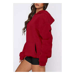 Sudadera de felpa francesa de poliéster y algodón personalizada, lavada al ácido, teñida lisa, con bolsillo extragrande, de peso pesado, estilo vintage, para invierno, estilo urbano. - Product Image 2