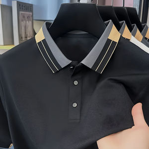 Camisas Polo para Hombre de Alta Calidad, Camisas de Verano de Manga Corta, Tejido de Poliéster Antiarrugas, Bordado Estampado, Cuello Formal - Product Image 4