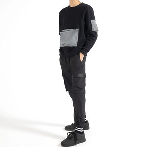 เสื้อสเวตเชิ้ตผ้าฝ้ายฟลีซสีพื้นแบบเรียบง่ายสำหรับผู้ชาย ออกแบบโลโก้ได้ตามต้องการ ทรงปกติ - Product Image 3