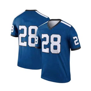 Jersey de Fútbol Americano Sublimado Personalizado, Uniforme de Equipo Azul Rey, Ligero, Transpirable, de Poliéster, con Número 28 Impreso - Product Image 3