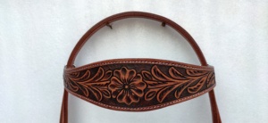 Cabezada de cuero negro para caballo con nudos ecuestres ajustables trenzados a mano de cuero crudo natural - Product Image 4