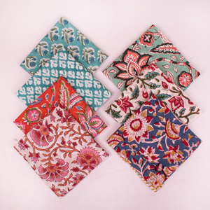 Foulard bandana multicolore en coton style bohème, imprimé au bloc, fait main, doux, pour la tête, le cou, protection faciale, idéal pour la randonnée - Product Image 2