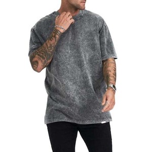 Camiseta Oversize de Calidad Premium para Hombre, 250 g/m², Negra y Gris, Estilo Streetwear, Lavado Ácido, Algodón, Vintage, Todas las Tallas - Product Image 2