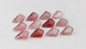 Cuarzo Fresa en Forma de Cometa, Gema Facetada de 11*7 mm, 100% NATURAL, para Joyería, Precio al por Mayor - Product Image 2