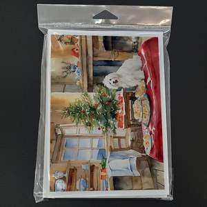 Coton De Tulear Christmas Cookies <b>Greeting</b> <b>Cards</b> Pack 8 Whimsical A7 Size 5x7 Blank <b>Note</b> <b>Cards</b> with Envelopes - Product Image 3