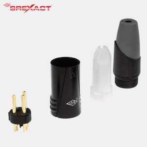 Conector de Audio XLR de 3 Pines SREXACT, Enchufe Macho, Contactos Chapados en Oro, Carcasa de Aleación de Zinc, Forma Redonda, para Aplicaciones de Audio y Video - Product Image 1