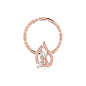 Ajretail 14K Gold Dewdrop Elegance Design 0.02ct Natural Diamond <b>Nose</b> <b>Pin</b> - Product Image 2
