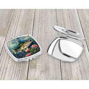 Espejo de maquillaje de mano plegable compacto para mujeres y niñas, bajo de boca grande, regalo de viaje decorativo, tamaño de bolsillo - Product Image 3