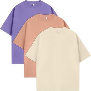Ensemble de 3 t-shirts surdimensionnés pour hommes - Coton premium, col rond, t-shirts amples et respirants pour un usage quotidien décontracté - Product Image 5