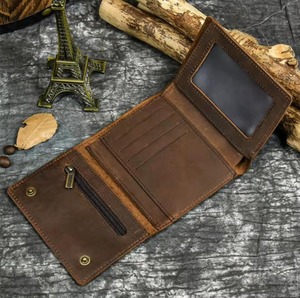 Factory Direct Genuine Leather Tri Fold <b>Wallet</b> <b>Men</b> Custom Logo Leather <b>Card</b> Holder Business Vintage <b>Wallet</b> LTW-0126 - Product Image 3