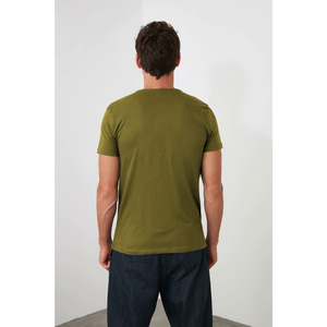 Camisetas de Cuello en V para Hombre, Estilo Moderno, Color Verde Claro, 100% Algodón, Transpirables, de Secado Rápido, para Fitness, Manga Corta - Product Image 2