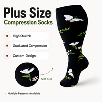 Chaussettes de compression grande taille pour femmes, mollets extra larges, compression graduée classe 1, bas de contention jusqu'au genou