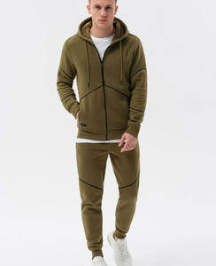 Conjunto de chándal transpirable de algodón con cremallera para hombre de fabricante personalizado, sudaderas con capucha desteñidas al sol, holgadas, de rizo francés, con estampado acampanado de invierno - Product Image 2