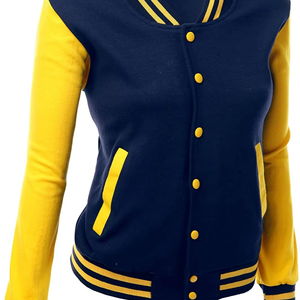 Veste universitaire en tricot pour femme, prix avantageux, best-seller, vêtements d'hiver, streetwear, manches longues, polyester/coton - Product Image 1