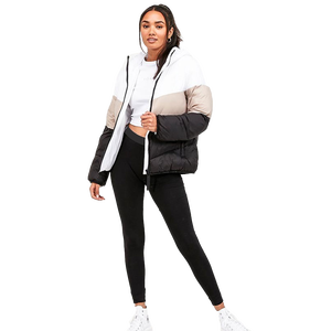 Chaqueta Acolchada de Plumón para Mujer, Diseño Nuevo con Decoración de Camuflaje y Perlas, Tejido de Punto, Venta Caliente - Product Image 1