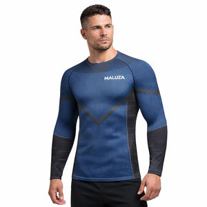 Camiseta Deportiva de Compresión para Hombre, Manga Larga, para Gimnasio, Fitness, Entrenamiento, Running, Protección UV UPF50, Secado Rápido, Transpirable, MALUZA - Product Image 6