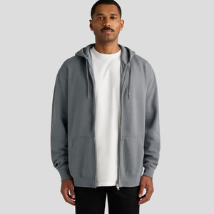 Men's Gray Hooded <b>Zip</b>-Up <b>Hoodie</b> Regular Fit Cotton Fleece Casual Autumn Wear Solid Color Knitted Front <b>Pocket</b> - Product Image 1