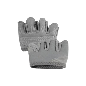 Gants de fitness demi-doigts noirs antidérapants respirants pour entraînement en salle de sport, musculation, unisexe, en spandex, à enfiler - Product Image 4