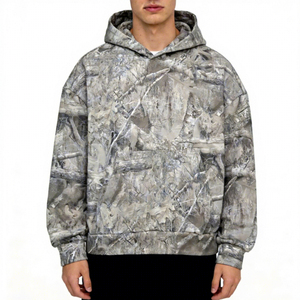 เสื้อฮู้ดดี้ลายพรางพรีเมียมทรงโอเวอร์ไซส์สำหรับผู้ชาย สไตล์สตรีทแวร์ Y2K ลายพรางแบบ Real Tree ลุควินเทจ ซักล้างแล้ว พร้อมลายกราฟิก - Product Image 1