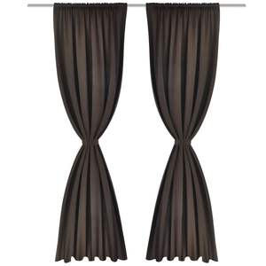 2pcs rideaux occultants à fente marron 53 \ "X 96 \" tissu premium pour fenêtre - Product Image 2