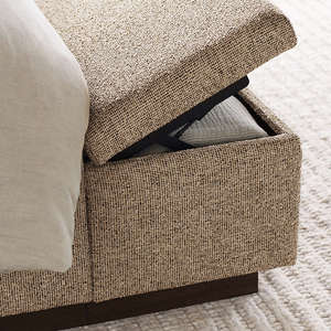 Cama Moderna con Base Tapizada y Tejido de Tela, Base de Madera Sólida – Muebles de Dormitorio Minimalistas de Lujo - Product Image 5