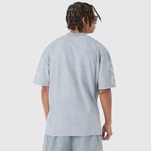 Nouvel ensemble T-shirt et short tendance streetwear délavé pour l'été, avec logo personnalisé, 100% coton, effet délavé à l'acide - Product Image 5