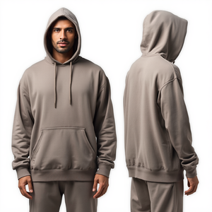 Custom 400 GSM Heavyweight Regular Fit Boxy Fleece Pullover Hoodie with Pocket 100% Cotton Anti-Pilling for Men - Product Image 3