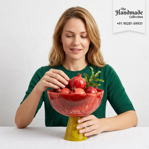 Handmade Collection Eco-Friendly Resin Fruit <b>Bowl</b> Modern Design <b>Red</b> Yellow Decorative Serving <b>Bowl</b> Dishwasher Safe for Gifting - Product Image 1