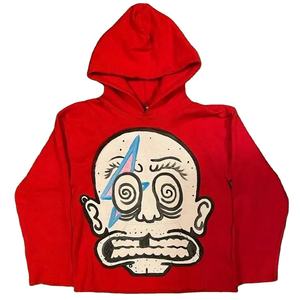 Sudadera con Capucha de Forro Polar Roja para Hombre, Ropa Urbana de Alta Calidad, Corte Regular, Ropa de Invierno, 100% Algodón - Product Image 1