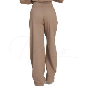 Custom Loose Stylish Trendy Flare Sweatpants Women Straight Wide Leg Full Length Sweatpants Joggers Side Panel <b>Pants</b> OEM - Product Image 3