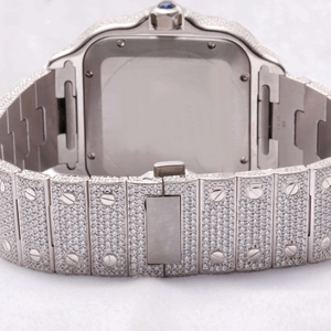 Reloj de Pulsera Premium con Bisel con Incrustaciones de Diamantes Moissanite, Esfera Negra, con Fecha, Correa de Silicona, Estilo Ejecutivo, Proveedor Indio - Product Image 4