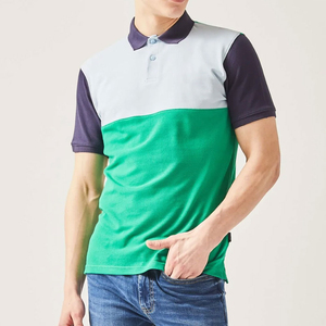 เสื้อเชิ้ตผู้ชายผ้าฝ้ายเนื้อแน่น แขนสั้น ทรงปกติ สวมใส่สบาย สีเขียว ขาว กรมท่า ผ้าปิเก้ถัก ระบายอากาศได้ดี โลโก้ดิจิตอลด้านหน้า - Product Image 2