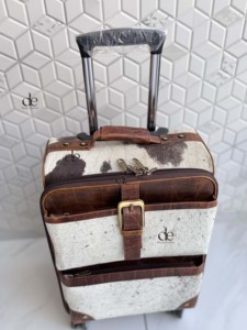 Bolsas de Viaje de Cuero Vacuno Auténtico, Multiusos, Hechas a Mano, Bolsa de Viaje con Ruedas Unisex, Tamaño Grande, Multiusos, Piel con Pelo, Maleta Hecha a Mano - Product Image 5