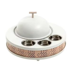 Bandeja de Servicio de Aperitivos de Acero Inoxidable con Tapa de Cúpula, Servidor de Aperitivos con Múltiples Recipientes, Plato Decorativo para Servir en la Cocina - Product Image 1