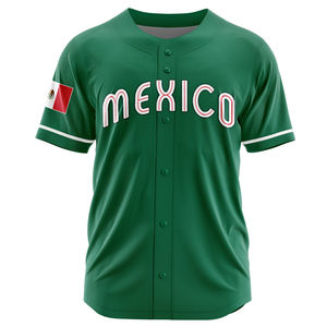 Camiseta de Béisbol Personalizada para Adultos, Inspirada en México, Uniforme de Equipo Sublimado, Fabricante de Ropa Deportiva OEM, Pantalones Cortos Antibacterianos - Product Image 1