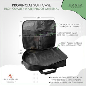 Étui pour tablier maçonnique, taille provinciale, en tissu Cordura, écologique, haute qualité, avec compas carré doré (imprimé) |   Sac de présentation souple - Product Image 3