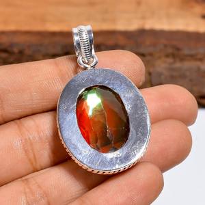 Colgante de cuarzo místico, plata de ley 925, piedra preciosa arcoíris, collar hecho a mano, joyería bohemia, regalo para mujer - Product Image 2