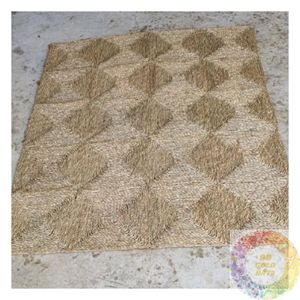 Alfombra Tejida Cuadrada de Bambú, Decoración para el Hogar, Fibra Natural, Hecha a Mano, para Sala de Estar, Dormitorio, Entrada y Estilo Rústico - Product Image 1