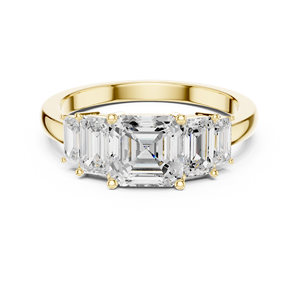 Anillo de compromiso de lujo con diamante cultivado en laboratorio y engaste de oro amarillo de 14K de calidad premium, ideal para fiestas, a precio mayorista. - Product Image 1