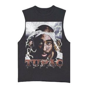 Débardeur de sport oversize pour homme, coupe personnalisée, avec impression graphique, effet délavé à l'acide, style muscle - Product Image 2