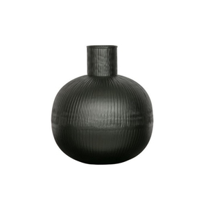Admirable Minimalist Black Metal Tabletop <b>Vase</b> With Wide Mouth And Stackable Sphere Design - Product Image 6